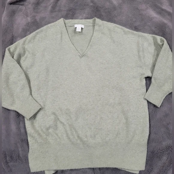 V neck fine knit oversized sweater - Picture 1 of 3